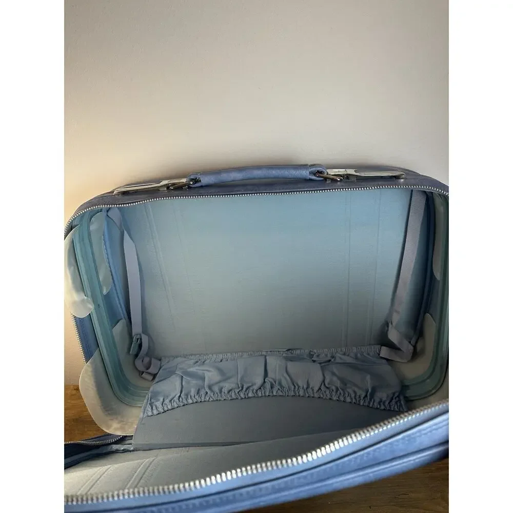 Samsonite Baby Blue Soft Faux Leather Carry On and Luggage Set Of 2